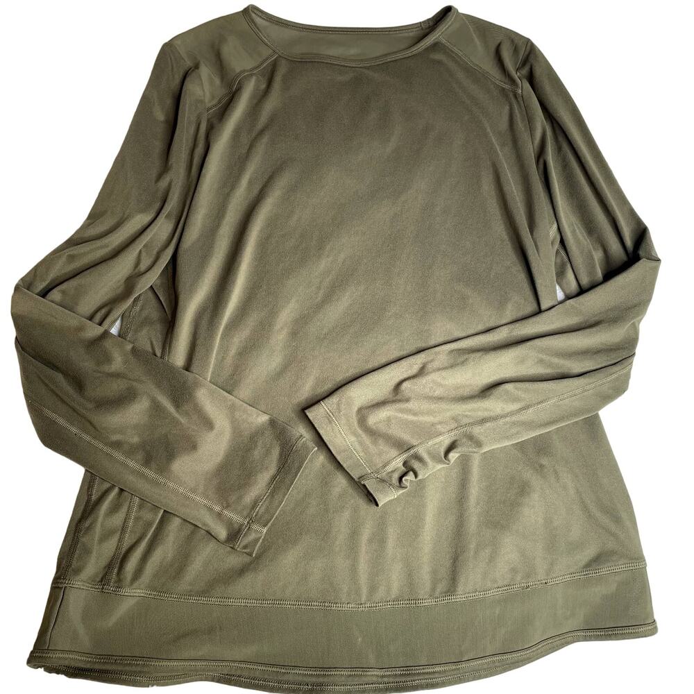 LORNA JANE Olive Green Long Sleeve Workout Top Athletic Athleisure Women's M